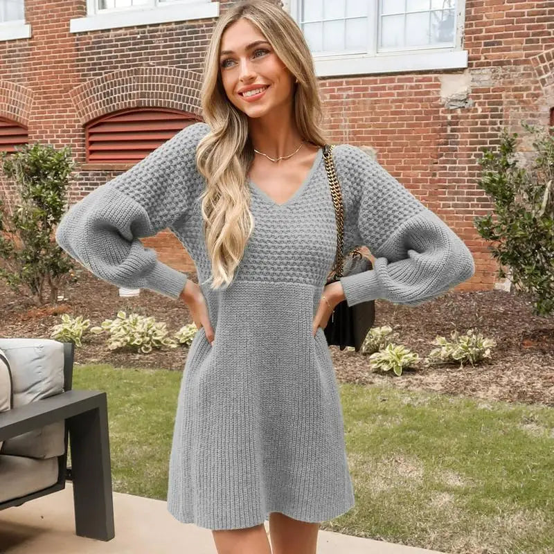 Perla Paris V-Neck Sweater Dress